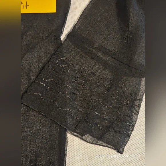 Black Sheer Top / Cover Up - Picture 3 of 8